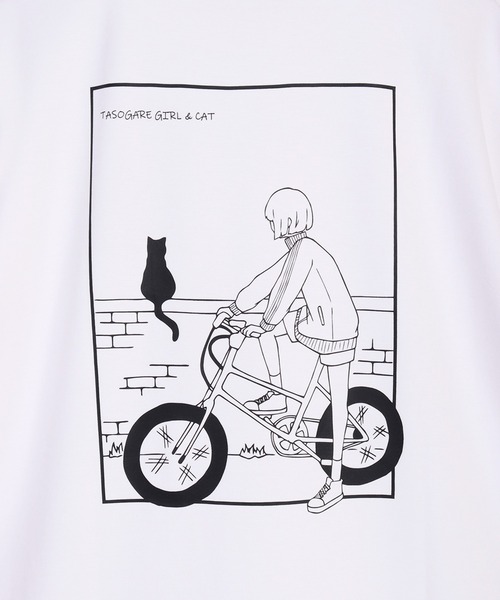 WESTSEA（ウエストシー）の「接触冷感 TASOGAREガール & キャット ネコ クールポンチ 半袖Tシャツ（Tシャツ/カットソー・メンズ・ブラック系その他/ホワイト系その他2/ブラック/グレイッシュベージュ/ブラック系その他2/ホワイト/ホワイト系その他/ベージュ系その他/ベージュ系その他2・M/L）」の13枚目の写真