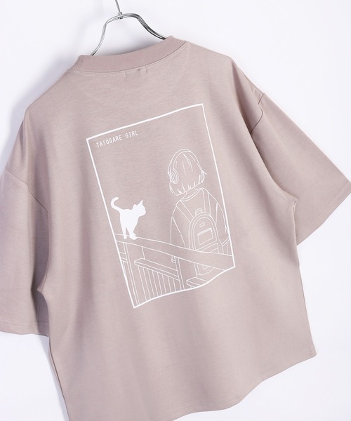 WESTSEA（ウエストシー）の「接触冷感 TASOGAREガール & キャット ネコ クールポンチ 半袖Tシャツ（Tシャツ/カットソー・メンズ・ブラック系その他/ホワイト系その他2/ブラック/グレイッシュベージュ/ブラック系その他2/ホワイト/ホワイト系その他/ベージュ系その他/ベージュ系その他2・M/L）」の10枚目の写真