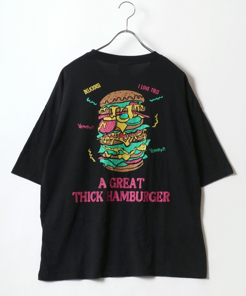 MARUKAWA(マルカワ)の「スノーウォッシュ加工 ビンテージライク レトロ ベア ハンバーガー バックプリント オーバーサイズ半袖Tシャツ レディース メンズ(Tシャツ/カットソー・レディース・ネイビー/ブラック/グリーン系その他/ブルー系その他/グリーン/ブラック系その他/グレー系その他/チャコール・M/L/LL)」の19枚目の写真