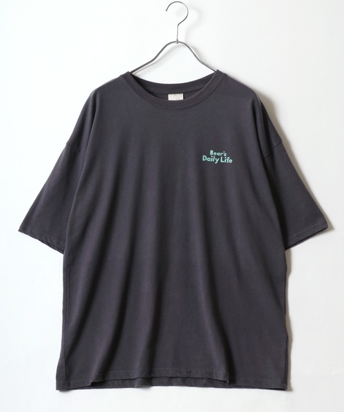 MARUKAWA(マルカワ)の「スノーウォッシュ加工 ビンテージライク レトロ ベア ハンバーガー バックプリント オーバーサイズ半袖Tシャツ レディース メンズ(Tシャツ/カットソー・レディース・ネイビー/ブラック/グリーン系その他/ブルー系その他/グリーン/ブラック系その他/グレー系その他/チャコール・M/L/LL)」の10枚目の写真