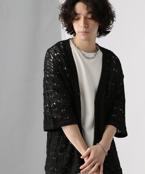 HARE(ハレ)の「ランダムスカシアミニットカーディガンSS(HARE)(カーディガン/ボレロ・メンズ・ブルー/グレー/ブラック・FREE)」の9枚目の写真