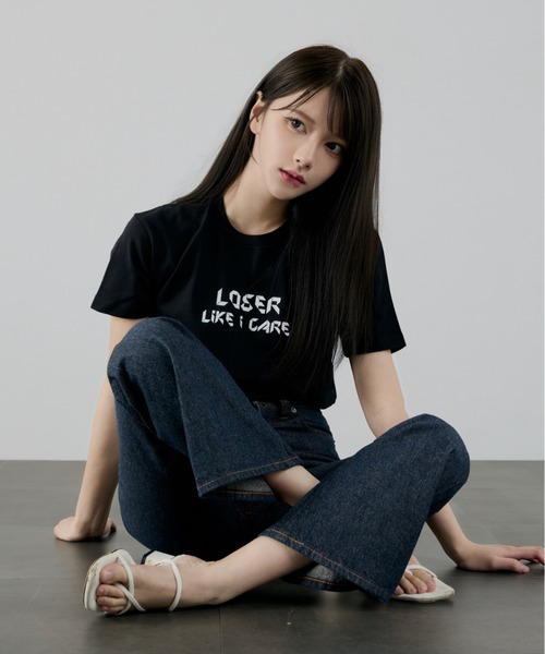 L.H.P(エルエイチピー)の「【ZOZOTOWN限定】LHP×Aurora/Organic cotton「LOSER」print T/lhparr(Tシャツ/カットソー・レディース・ホワイト/ブラック・S/M/L/XL)」の6枚目の写真