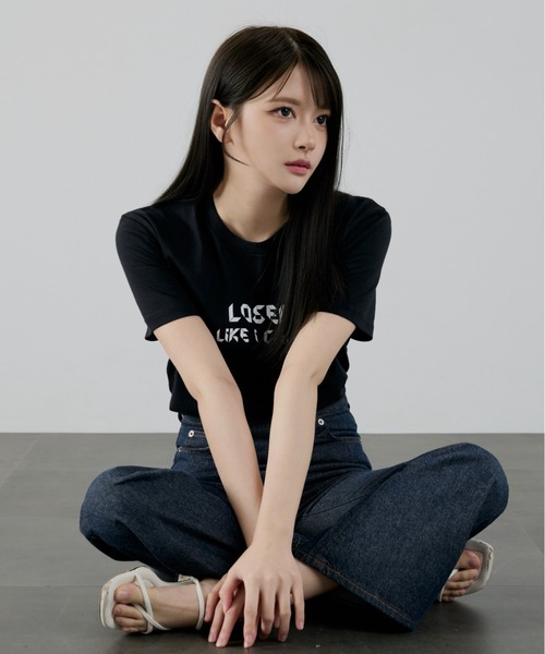 L.H.P(エルエイチピー)の「【ZOZOTOWN限定】LHP×Aurora/Organic cotton「LOSER」print T/lhparr(Tシャツ/カットソー・レディース・ホワイト/ブラック・S/M/L/XL)」の7枚目の写真