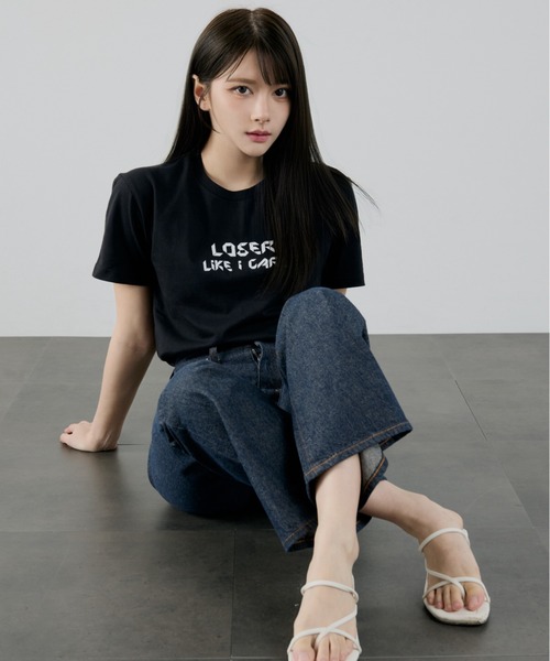 L.H.P(エルエイチピー)の「【ZOZOTOWN限定】LHP×Aurora/Organic cotton「LOSER」print T/lhparr(Tシャツ/カットソー・レディース・ホワイト/ブラック・S/M/L/XL)」の8枚目の写真