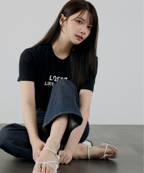 L.H.P(エルエイチピー)の「【ZOZOTOWN限定】LHP×Aurora/Organic cotton「LOSER」print T/lhparr(Tシャツ/カットソー・レディース・ホワイト/ブラック・S/M/L/XL)」の11枚目の写真