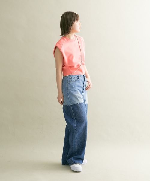 KBF(ケイビーエフ)の「『3サイズ展開』リメイクスイッチングデニム(デニムパンツ・レディース・ブルー/ライトブルー・34/36/38)」の13枚目の写真