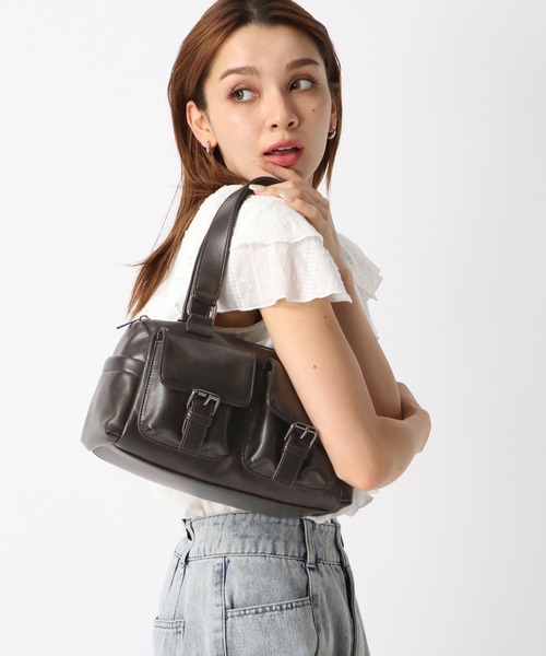 セール】【WEB限定カラーあり】合皮ダブルポケットショルダー