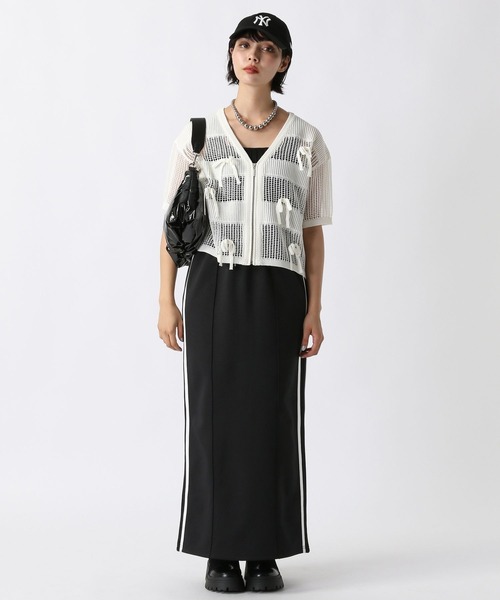 PAGEBOY（ページボーイ）の「メッシュリボンカーディガン（Tシャツ/カットソー・レディース・ブラック/ダークグリーン/オフホワイト・FREE）」の4枚目の写真