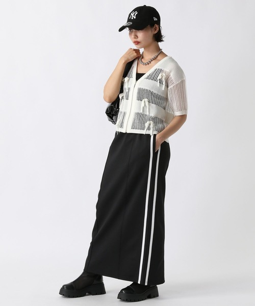 PAGEBOY（ページボーイ）の「メッシュリボンカーディガン（Tシャツ/カットソー・レディース・ブラック/ダークグリーン/オフホワイト・FREE）」の5枚目の写真