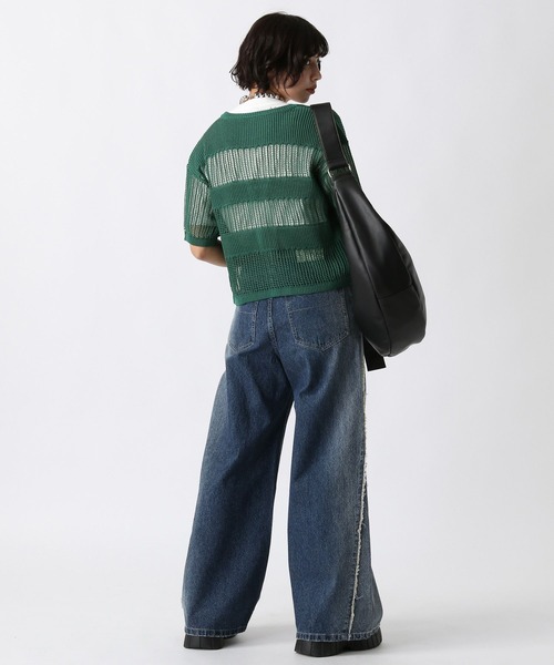 PAGEBOY（ページボーイ）の「メッシュリボンカーディガン（Tシャツ/カットソー・レディース・ブラック/ダークグリーン/オフホワイト・FREE）」の15枚目の写真