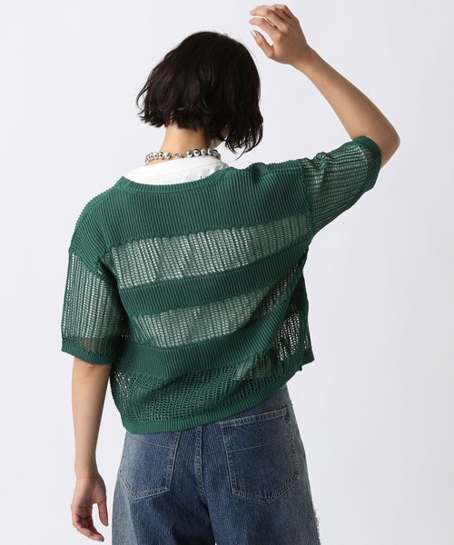 PAGEBOY（ページボーイ）の「メッシュリボンカーディガン（Tシャツ/カットソー・レディース・ブラック/ダークグリーン/オフホワイト・FREE）」の17枚目の写真