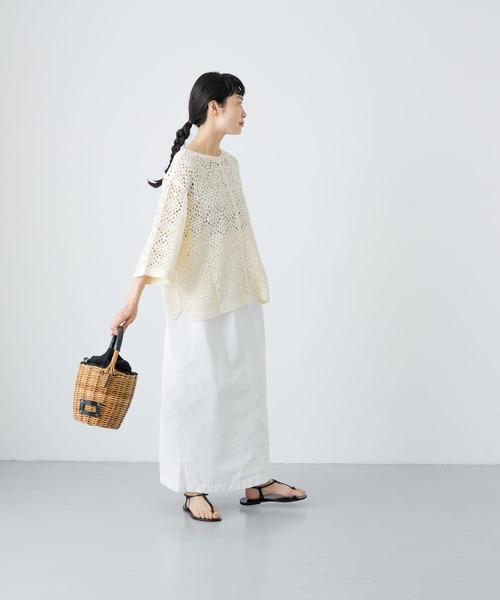 かぐれ（カグレ）の「オープンワーク2WAYニット（ニット/セーター・レディース・アイボリー/スミクロ・FREE）」の7枚目の写真