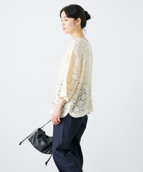 美品 かぐれ kagure オープンワーク 2wayニット 鍵あみニット かぐれ（カグレ）の「オープンワーク2WAYニット（ニット/セーター