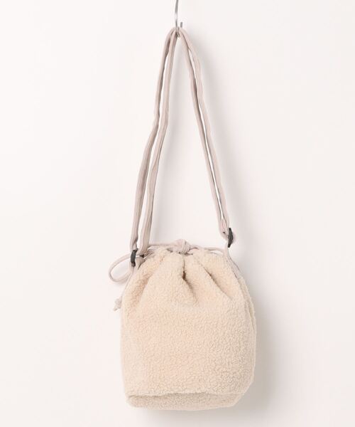 JUGLANS(ユグランス)の「【MINNETONKA】BOA PURSE BAG/ボア巾着バック(ショルダーバッグ・メンズ・ブラウン/アイボリー/グレー・FREE)」の4枚目の写真