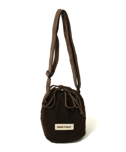 JUGLANS(ユグランス)の「【MINNETONKA】BOA PURSE BAG/ボア巾着バック(ショルダーバッグ・メンズ・ブラウン/アイボリー/グレー・FREE)」の11枚目の写真