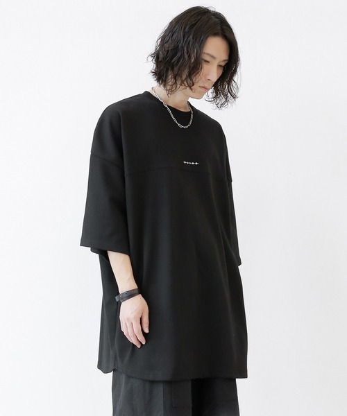 minsobi（ミンソビ）の「フィンガープリントTビッグシルエットT半袖 ユニセックストップス Tシャツワンピース（Tシャツ/カットソー・メンズ・ホワイト/ブラック・FREE）」の21枚目の写真