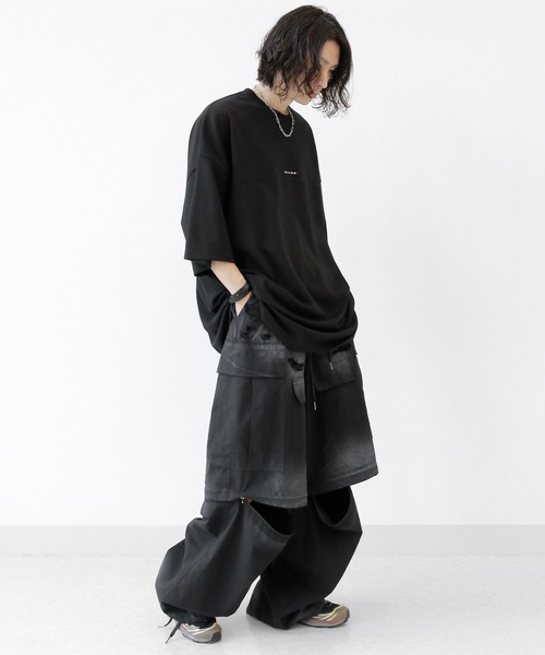 minsobi（ミンソビ）の「フィンガープリントTビッグシルエットT半袖 ユニセックストップス Tシャツワンピース（Tシャツ/カットソー・メンズ・ホワイト/ブラック・FREE）」の8枚目の写真