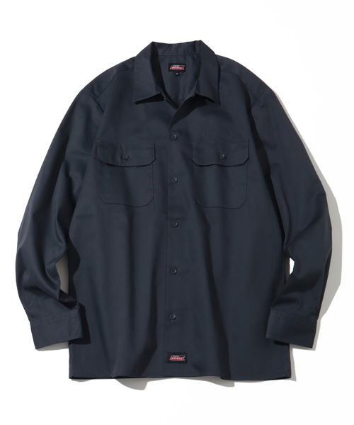 Dickies（ディッキーズ）の「【GENUINE DICKIES/ジェニュインディッキーズ】ツイル 長袖 ワークシャツ（シャツ/ブラウス・メンズ・チャコールグレー/ブラック/カーキ/ベージュ・M/L/XL）」の3枚目の写真
