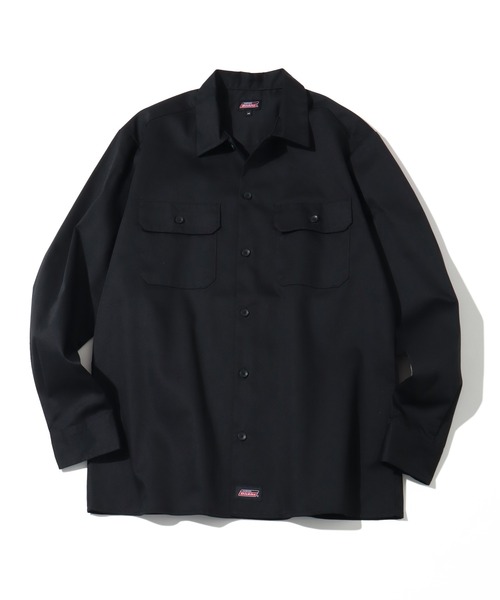 Dickies（ディッキーズ）の「【GENUINE DICKIES/ジェニュインディッキーズ】ツイル 長袖 ワークシャツ（シャツ/ブラウス・メンズ・チャコールグレー/ブラック/カーキ/ベージュ・M/L/XL）」の2枚目の写真