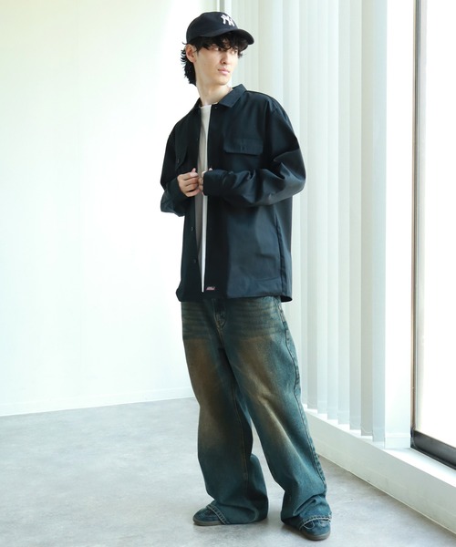 Dickies(ディッキーズ)の「【GENUINE DICKIES/ジェニュインディッキーズ】ツイル 長袖 ワークシャツ(シャツ/ブラウス・メンズ・チャコールグレー/ブラック/カーキ/ベージュ・M/L/XL)」の22枚目の写真