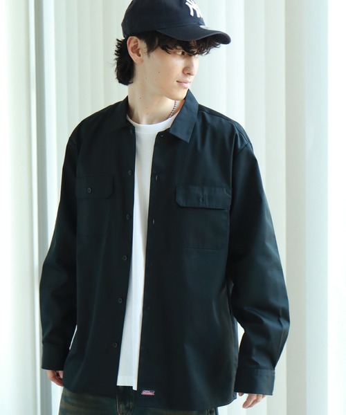 Dickies(ディッキーズ)の「【GENUINE DICKIES/ジェニュインディッキーズ】ツイル 長袖 ワークシャツ(シャツ/ブラウス・メンズ・チャコールグレー/ブラック/カーキ/ベージュ・M/L/XL)」の19枚目の写真
