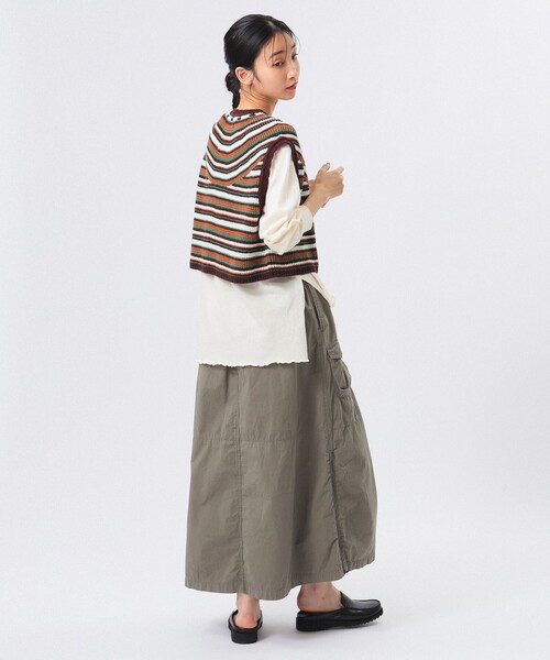 BEAMS BOY（ビームスボーイ）の「マルチボーダー ベスト（ベスト・レディース・ブルー/ホワイト系その他7/レッド・ONE SIZE）」の20枚目の写真