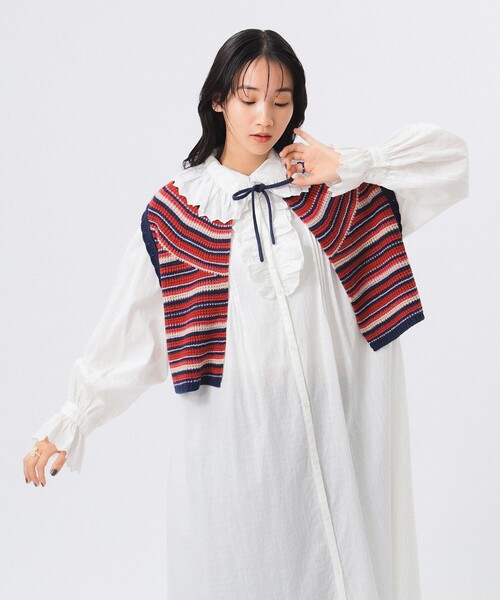 BEAMS BOY（ビームスボーイ）の「マルチボーダー ベスト（ベスト・レディース・ブルー/ホワイト系その他7/レッド・ONE SIZE）」の15枚目の写真