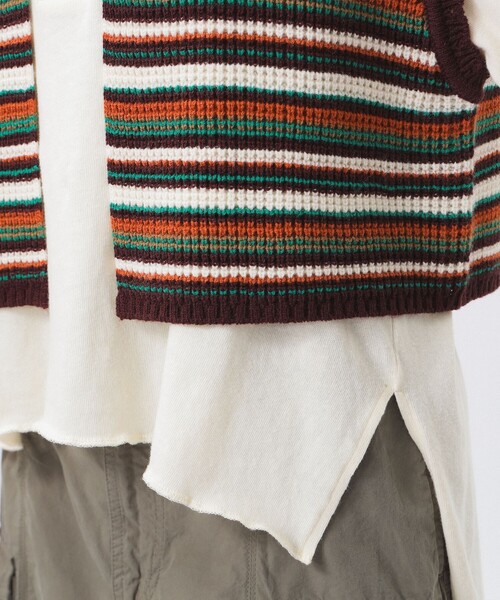 BEAMS BOY（ビームスボーイ）の「マルチボーダー ベスト（ベスト・レディース・ブルー/ホワイト系その他7/レッド・ONE SIZE）」の7枚目の写真