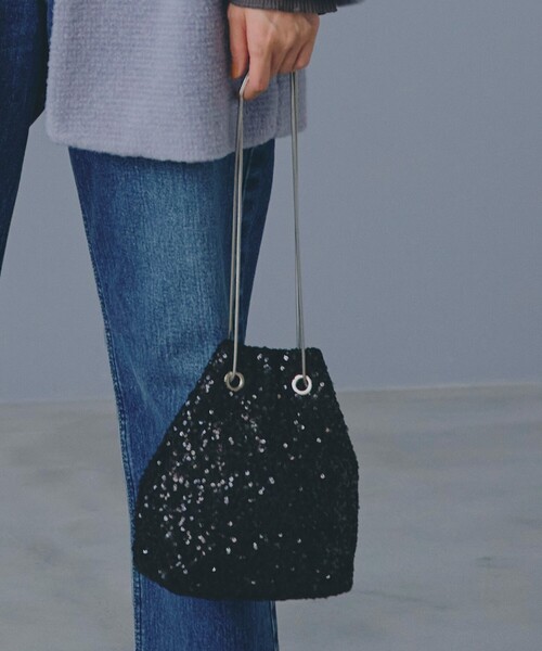 grove（グローブ）の「◆アソートスネークチェーン巾着ショルダー（ショルダーバッグ・レディース・シルバー系その他5/ブラック系3/シルバー・00）」の2枚目の写真