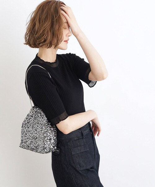 grove（グローブ）の「◆アソートスネークチェーン巾着ショルダー（ショルダーバッグ・レディース・シルバー系その他5/ブラック系3/シルバー・00）」の5枚目の写真