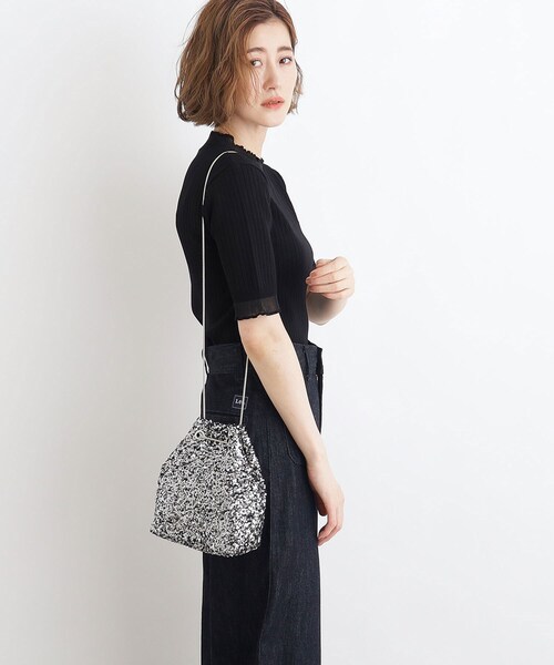 grove（グローブ）の「◆アソートスネークチェーン巾着ショルダー（ショルダーバッグ・レディース・シルバー系その他5/ブラック系3/シルバー・00）」の6枚目の写真