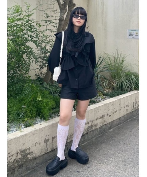 SLY（スライ）の「FLOWER LACE SOCKS フラワー レース ソックス 靴下（ソックス/靴下・レディース・アイボリー/ブラック・FREE）」の13枚目の写真