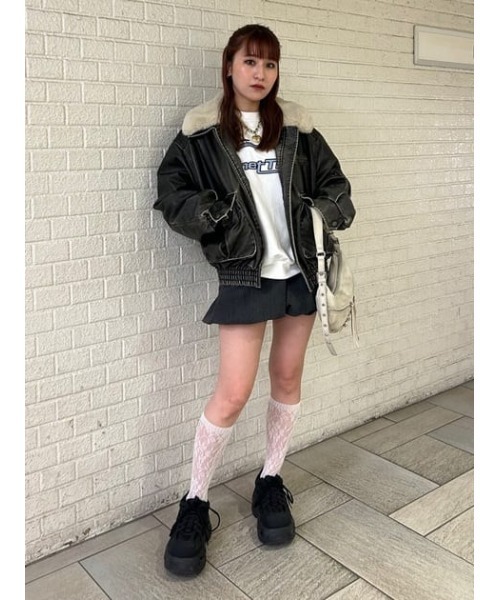 SLY（スライ）の「FLOWER LACE SOCKS フラワー レース ソックス 靴下（ソックス/靴下・レディース・アイボリー/ブラック・FREE）」の18枚目の写真