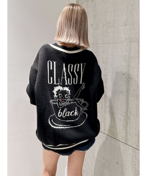 GYDA（ジェイダ）の「BETTY×GYDA VネックLOOSEニットトップス（ニット/セーター・レディース・ブラック/ピンク/オフホワイト・FREE）」の10枚目の写真