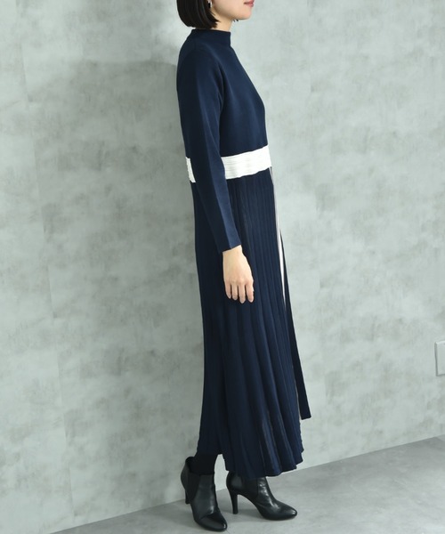 INTERPLANET（インタープラネット）の「サイドストライプニットワンピース（ワンピース・レディース・ブラック/ネイビー/グリーン・FREE）」の16枚目の写真