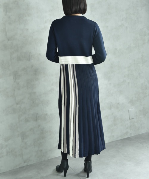 INTERPLANET（インタープラネット）の「サイドストライプニットワンピース（ワンピース・レディース・ブラック/ネイビー/グリーン・FREE）」の17枚目の写真