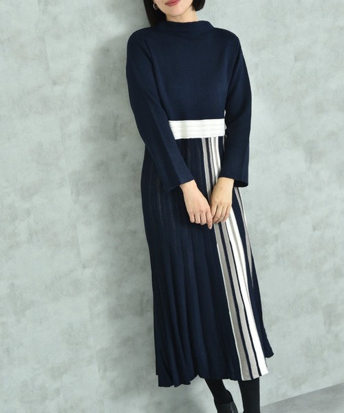 INTERPLANET（インタープラネット）の「サイドストライプニットワンピース（ワンピース・レディース・ブラック/ネイビー/グリーン・FREE）」の20枚目の写真