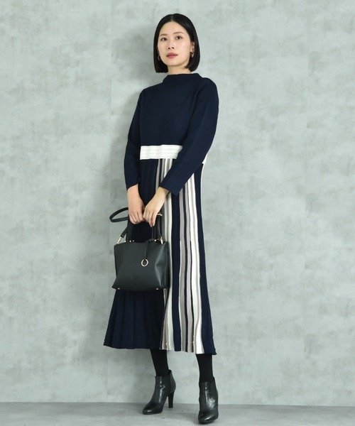 INTERPLANET（インタープラネット）の「サイドストライプニットワンピース（ワンピース・レディース・ブラック/ネイビー/グリーン・FREE）」の22枚目の写真