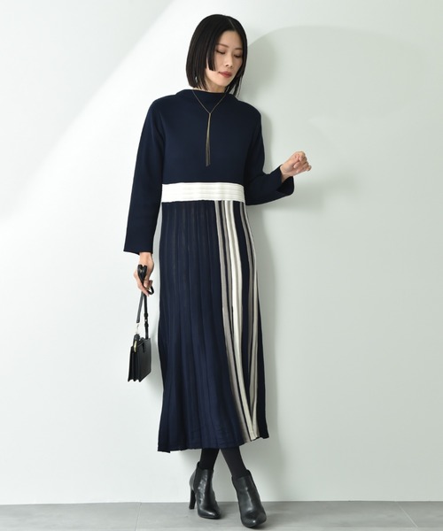 INTERPLANET（インタープラネット）の「サイドストライプニットワンピース（ワンピース・レディース・ブラック/ネイビー/グリーン・FREE）」の14枚目の写真