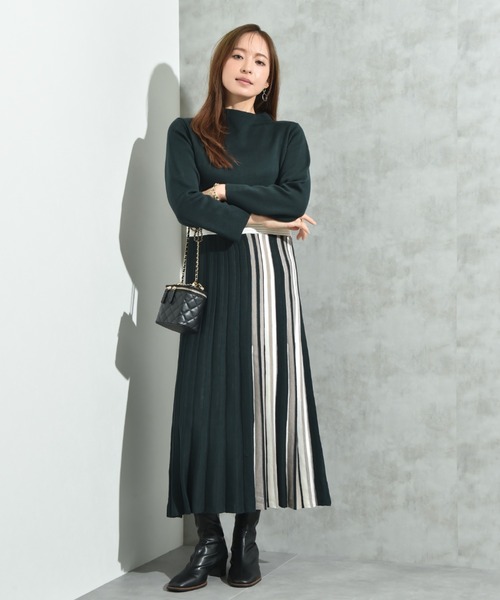 セール】サイドストライプニットワンピース（ワンピース