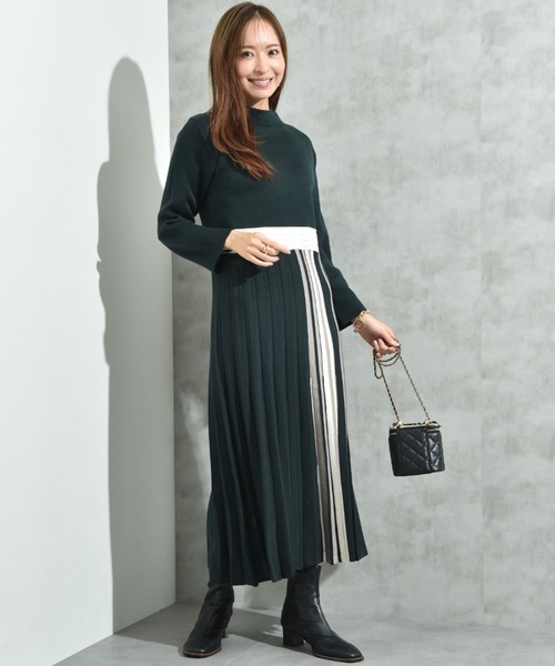 セール】サイドストライプニットワンピース（ワンピース