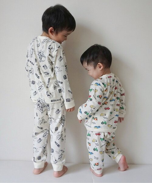 BREEZE（ブリーズ）の「ワッフルバリエーションパジャマ_上下セット（ルームウェア/パジャマ・キッズ・ピンク/ブラック/アイボリー/カーキ/サックスブルー/クリーム・130/120/110/100/90/80/150/140）」の15枚目の写真