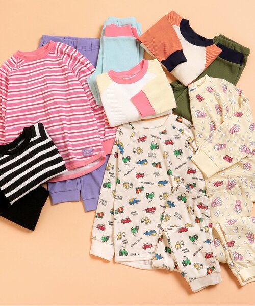 BREEZE（ブリーズ）の「ワッフルバリエーションパジャマ_上下セット（ルームウェア/パジャマ・キッズ・ピンク/ブラック/アイボリー/カーキ/サックスブルー/クリーム・130/120/110/100/90/80/150/140）」の16枚目の写真