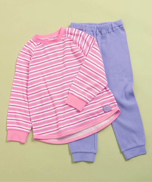 BREEZE（ブリーズ）の「ワッフルバリエーションパジャマ_上下セット（ルームウェア/パジャマ・キッズ・ピンク/ブラック/アイボリー/カーキ/サックスブルー/クリーム・130/120/110/100/90/80/150/140）」の18枚目の写真