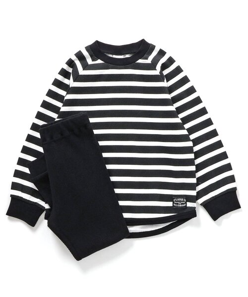 BREEZE（ブリーズ）の「ワッフルバリエーションパジャマ_上下セット（ルームウェア/パジャマ・キッズ・ピンク/ブラック/アイボリー/カーキ/サックスブルー/クリーム・130/120/110/100/90/80/150/140）」の22枚目の写真