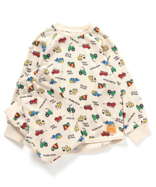 BREEZE（ブリーズ）の「ワッフルバリエーションパジャマ_上下セット（ルームウェア/パジャマ・キッズ・ピンク/ブラック/アイボリー/カーキ/サックスブルー/クリーム・130/120/110/100/90/80/150/140）」の7枚目の写真