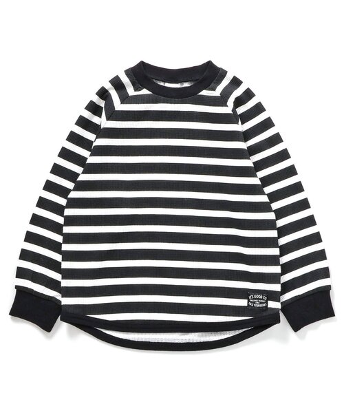 BREEZE（ブリーズ）の「ワッフルバリエーションパジャマ_上下セット（ルームウェア/パジャマ・キッズ・ピンク/ブラック/アイボリー/カーキ/サックスブルー/クリーム・130/120/110/100/90/80/150/140）」の9枚目の写真