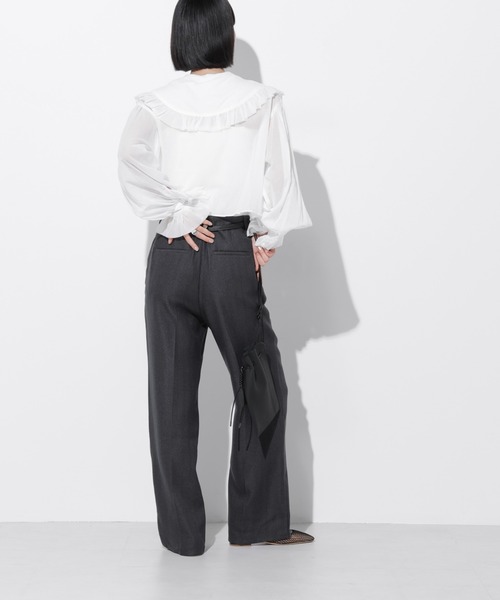 Apo(s)ture(アポスチャー)の「RITA-002/ヘリンボンセンタープレスストレートパンツ(その他パンツ・レディース・ライトグレー/ブラウン/グレー/チャコール・XL/XS/S/M/L)」の5枚目の写真