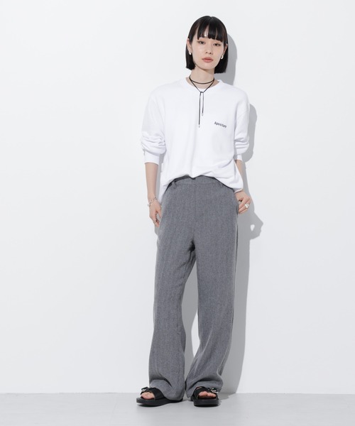 Apo(s)ture(アポスチャー)の「RITA-002/ヘリンボンセンタープレスストレートパンツ(その他パンツ・レディース・ライトグレー/ブラウン/グレー/チャコール・XL/XS/S/M/L)」の9枚目の写真