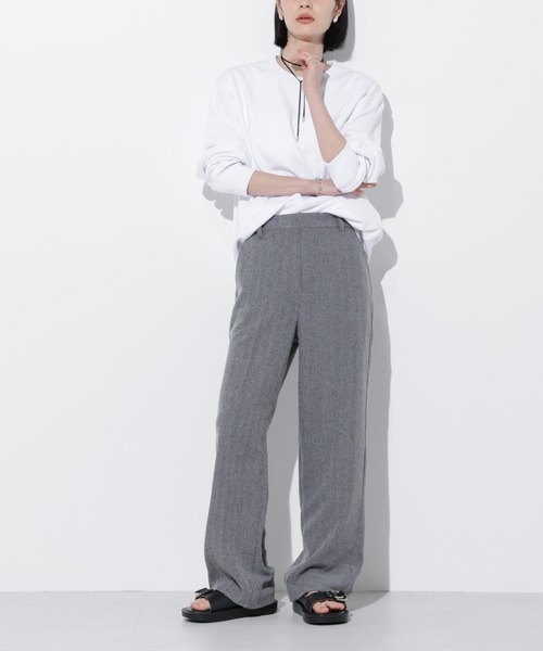 Apo(s)ture(アポスチャー)の「RITA-002/ヘリンボンセンタープレスストレートパンツ(その他パンツ・レディース・ライトグレー/ブラウン/グレー/チャコール・XL/XS/S/M/L)」の15枚目の写真